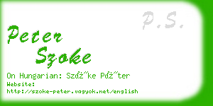 peter szoke business card